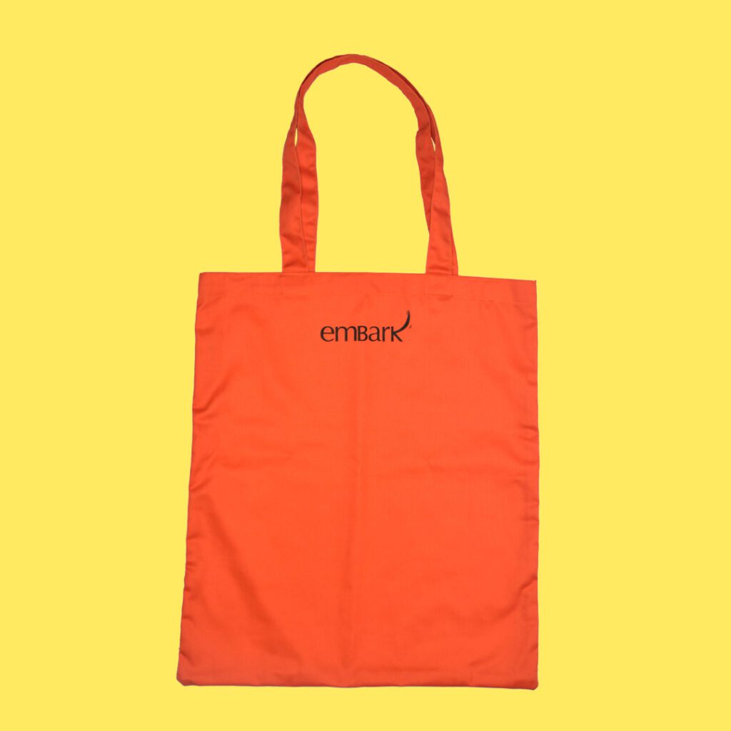 Embark Tote Bag – The Best Things in Life Are Furry – Orange - Embark Shop