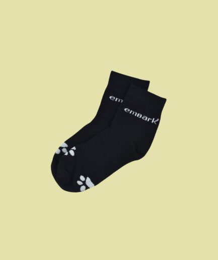 Embark Half Socks with White Paws - Black
