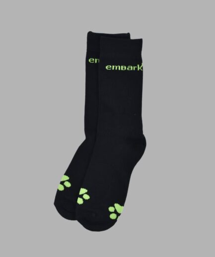 Embark Socks with green Paws - Black