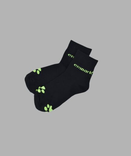 Embark Half Socks with Green Paws - Black